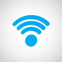WIFI  blue Icon logo .WIFI Flat design . WIFI Icon .  Vector ill