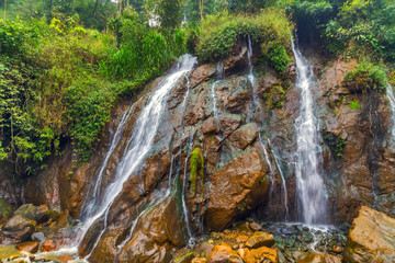 Waterfall Tien Sa falls in Sapa Vietnam mountain