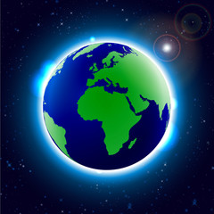 Fototapeta na wymiar Globe Earth Icon. World Map with Globes detailed editable. Vector illustration.