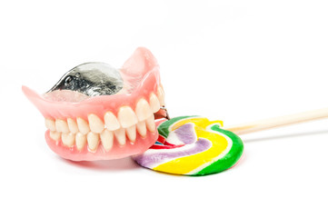 Dentures with lollipops