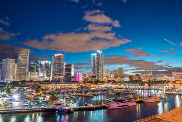Downtown Miami at sunset, Florida - USA