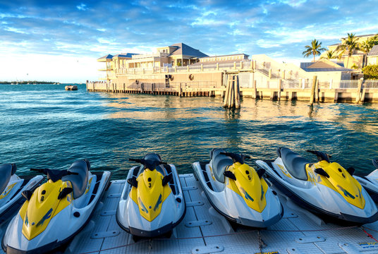 Jet Skis And Buildings Of Key West