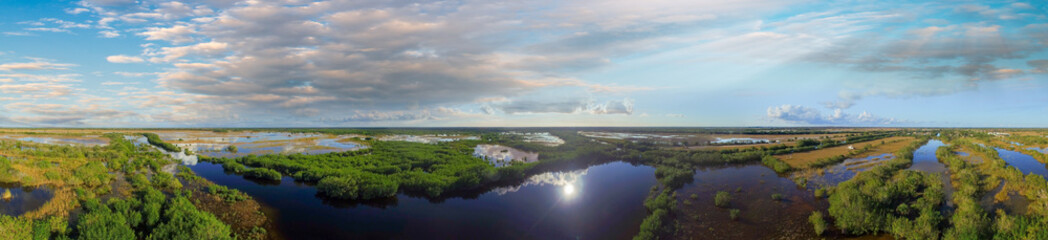 Fototapeta premium Helicopter view of Everglades, Florida