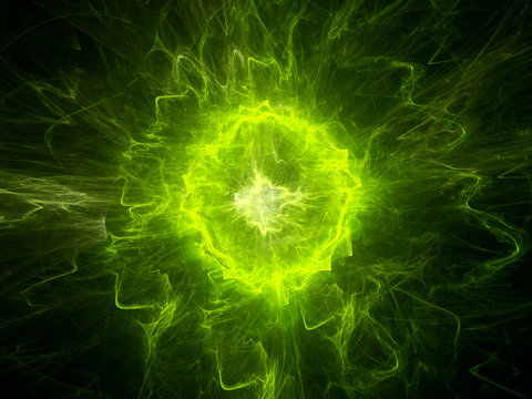 Glowing green plasma energy