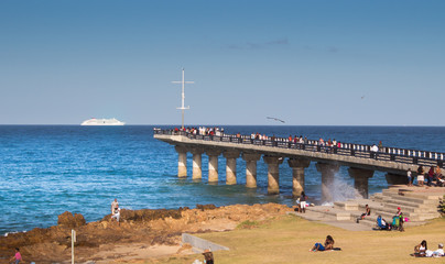 Fototapeta na wymiar Late afternoon at the Humewood Pier Port Elizabeth South Africa