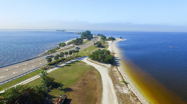 Aerial view of Sanibel Causeway, Florida