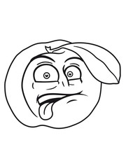 peach delicious fruit comic cartoon face disgust funny