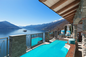 House, terrace with pool