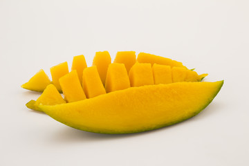 Mango slices isolated on white © Madele