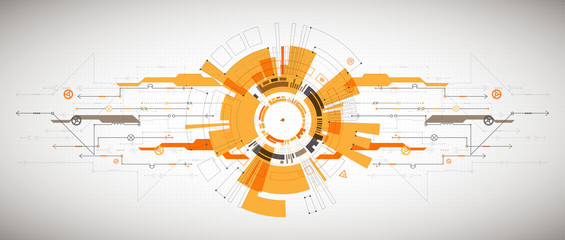 Abstract technological background with various technological ele
