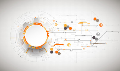 Abstract technological background with various technological ele