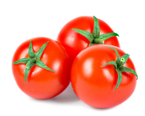Fresh tomatoes . Isolated