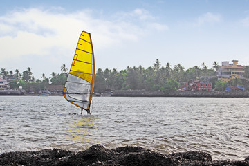 Windsurfer at Dona Paula bay in Goa, India © JoseMathew