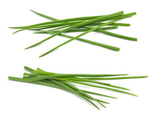 Fototapeta premium Double scallion spring onion bunch isolated on white