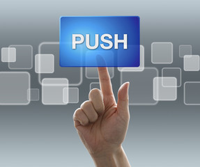 ボタンを押す手（押す）