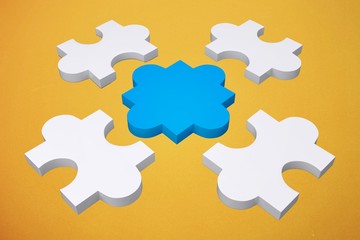 Fototapeta premium Composite image of jigsaw pieces