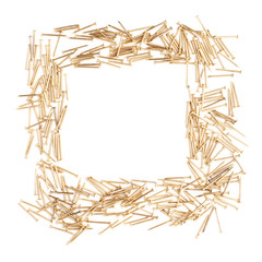 Pile of nails isolated over white background