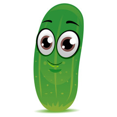 Vector Illustration of Cucumber Mascot