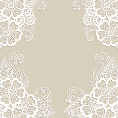 Flower vector ornament frame