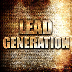 lead generation, written on vintage metal texture