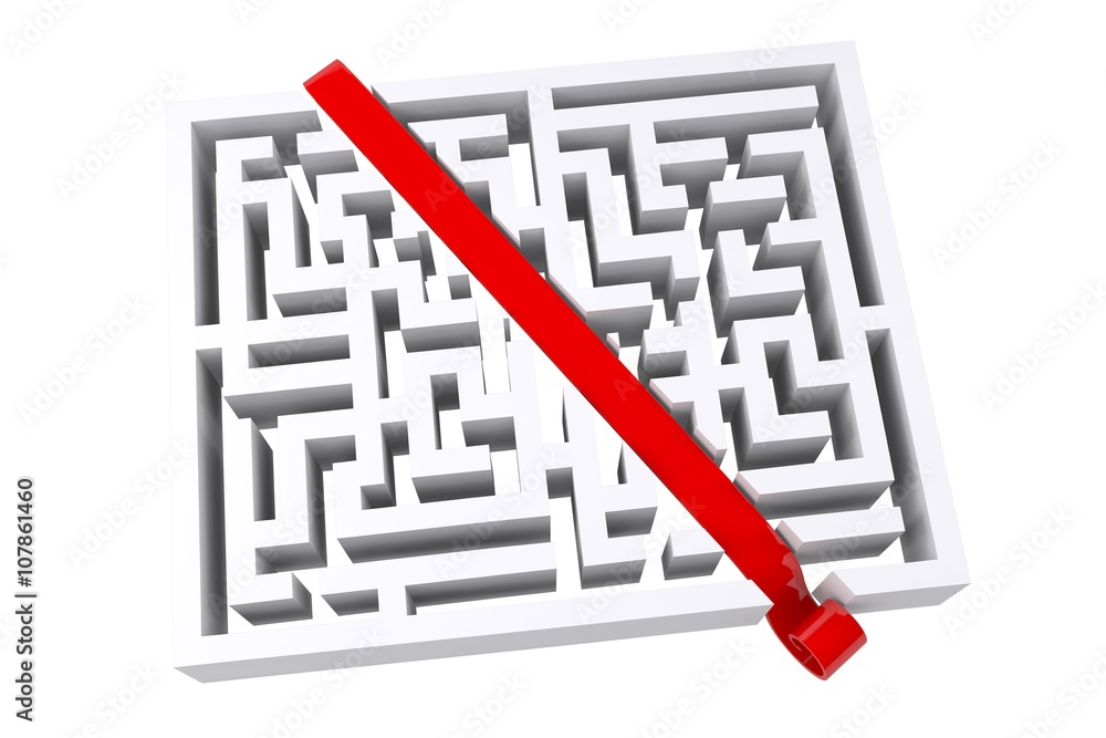 Poster composite image of line through maze