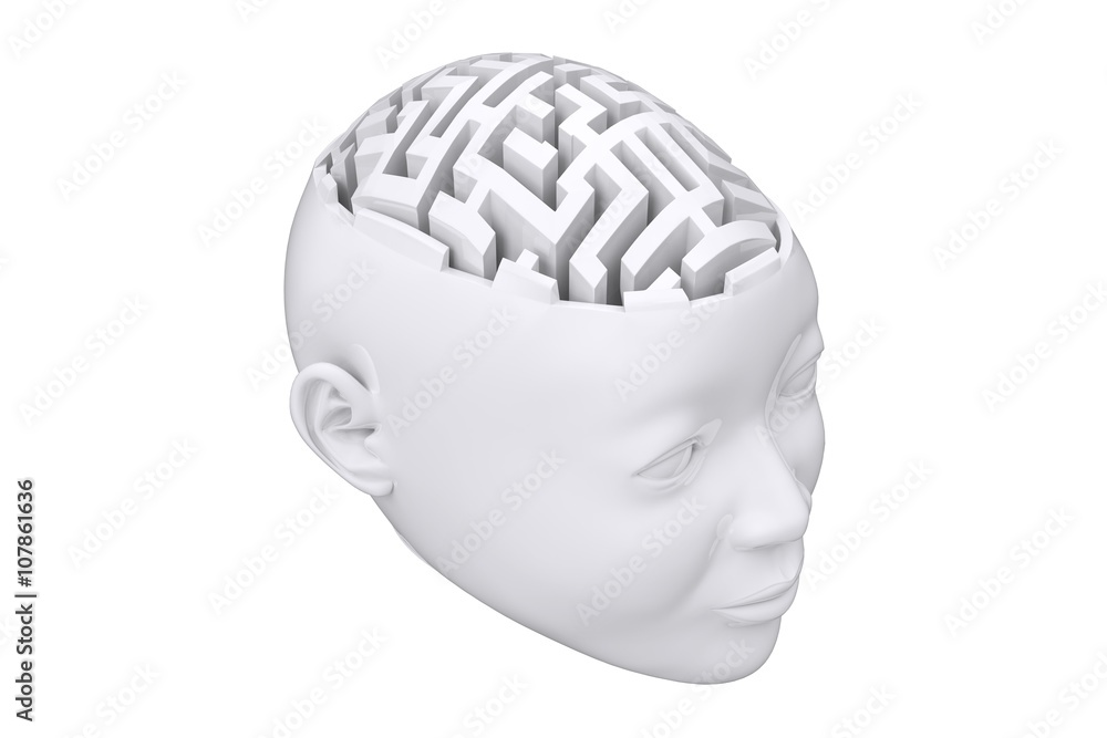 Poster composite image of maze as brain