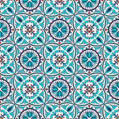 Vector seamless texture. Beautiful colored pattern for design and fashion with decorative elements
