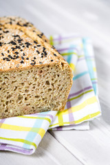 Natural homemade seeds and buckwheat bread