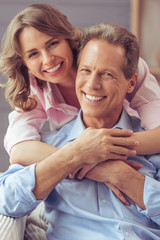 Beautiful couple at home