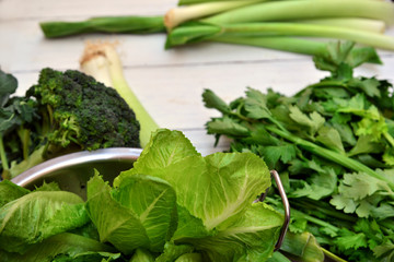 Celery , broccoli, cabbage green vegetables, vitamin full