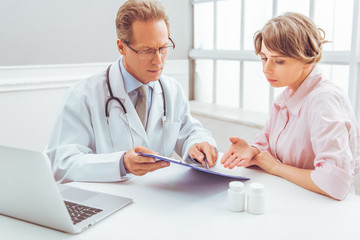 Woman at doctor