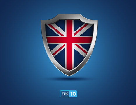 UK Shield On The Blue Background