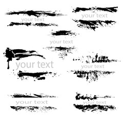 Set of black borders, isolated on white background, Design Abstr