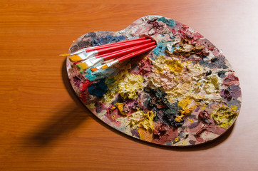 Artist palette in art concept
