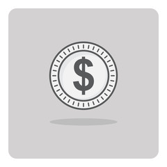 Vector of flat icon, Coin on isolated background