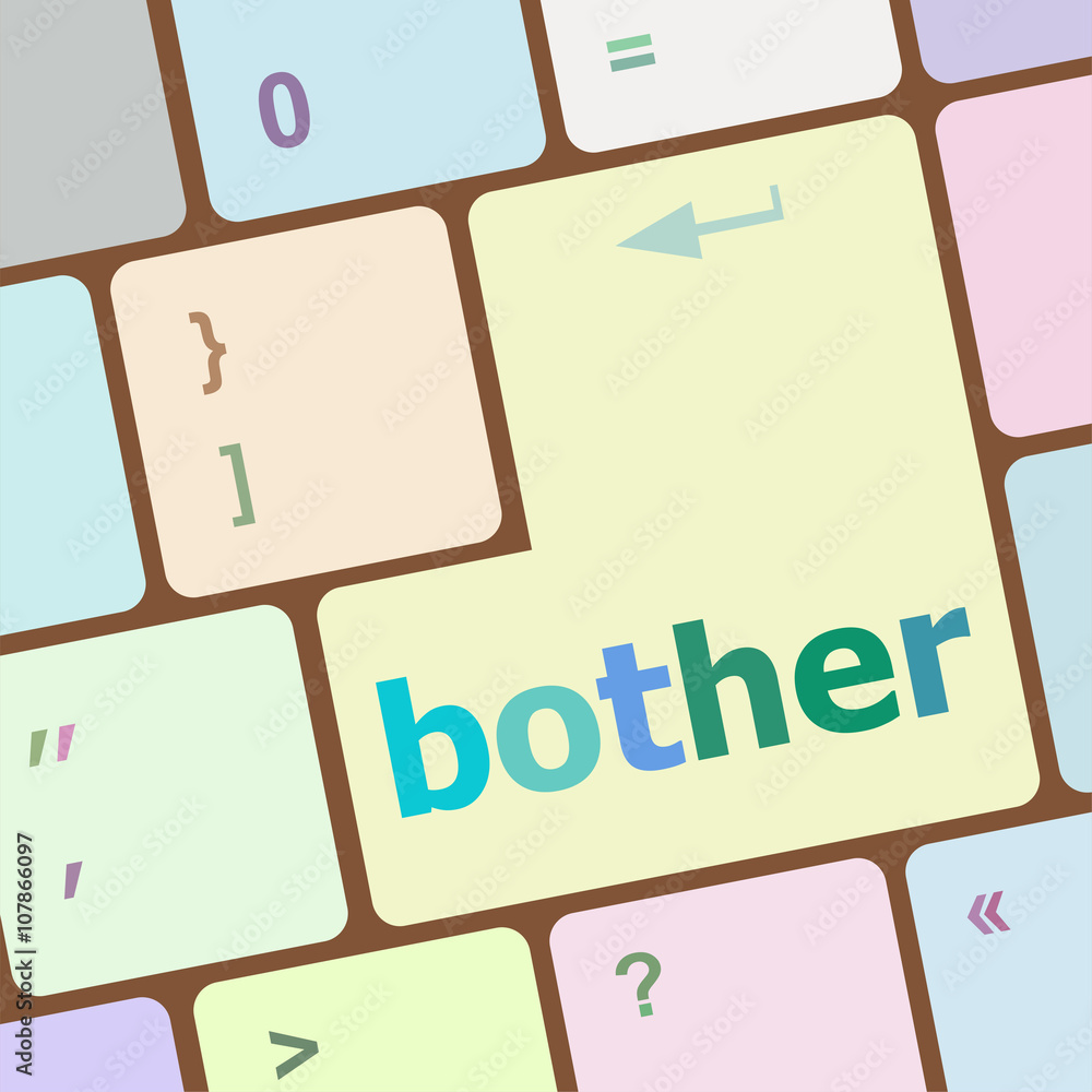 Poster bother button on computer pc keyboard key vector illustration