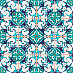 Vector seamless texture. Beautiful colored pattern for design and fashion with decorative elements