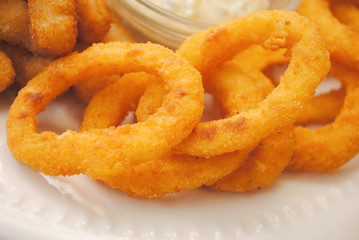 Side Dish of Deep Fried Onion Rings