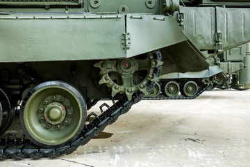 Caterpillars of a military tank