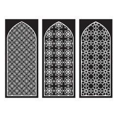 Traditional Arabic Window and Door Pattern, vector set