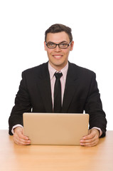 Young businessman isolated on the white