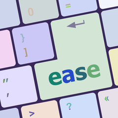 easy word on keyboard key, notebook computer button vector illustration