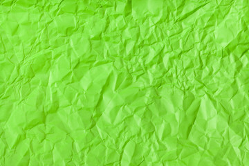 background from green crumpled paper