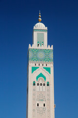 Minaret of the Mosque of Hassan II in Morocco