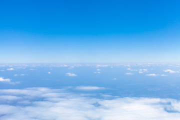 Naklejka na ściany i meble above view earth horizon from airplane