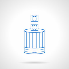 Donation box flat blue line vector icon