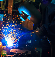 welder Industrial automotive part in factory