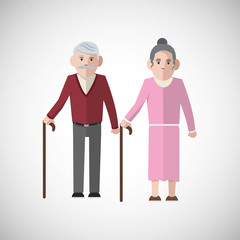 Vector illustration of Grandparents, graphic design