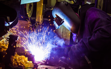 welder Industrial automotive part in factory