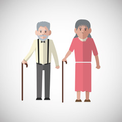 Vector illustration of Grandparents, graphic design